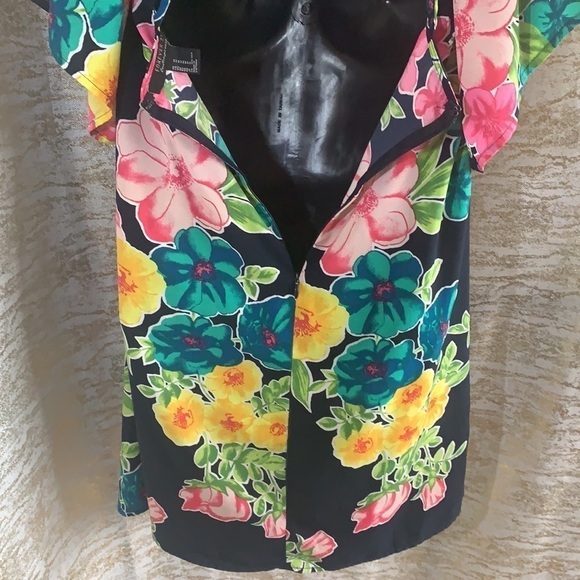 Forever 21 Floral Tunic Cold Shoulder Mini Dress Size M - Picture 10 of 13